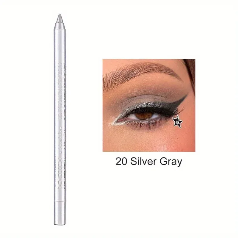 17 Farben Perlglanz-Eyeliner-Stift, bunt, wasserdicht, langlebig, matt, glatt, leicht zu tragen, Lidschatten, Eyeliner-Stift, Augen-Make-up