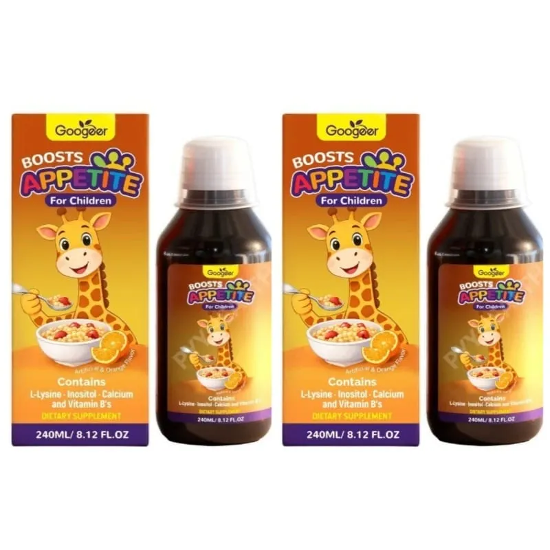 Googeer Children’s Appetite Support Liquid with L-Lysine Inositol Calcium and B Vitamins Daily Nutritional Support 240 ML