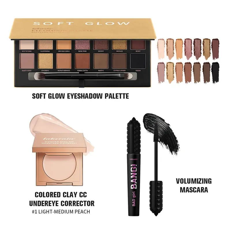 3ks/set CC Full Coverage Color Corrector Glow Palety očních stínů Volumizing Mascara Lasting Beauty Eyes Makeup Kit