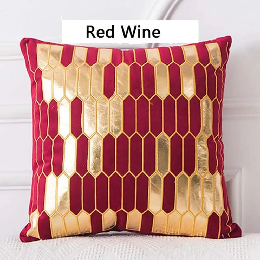 45x45cm Luxury Velvet Cushion Cover Bronzing Soft Decorative Pillow Set for Bedroom Sofa Home Decoration