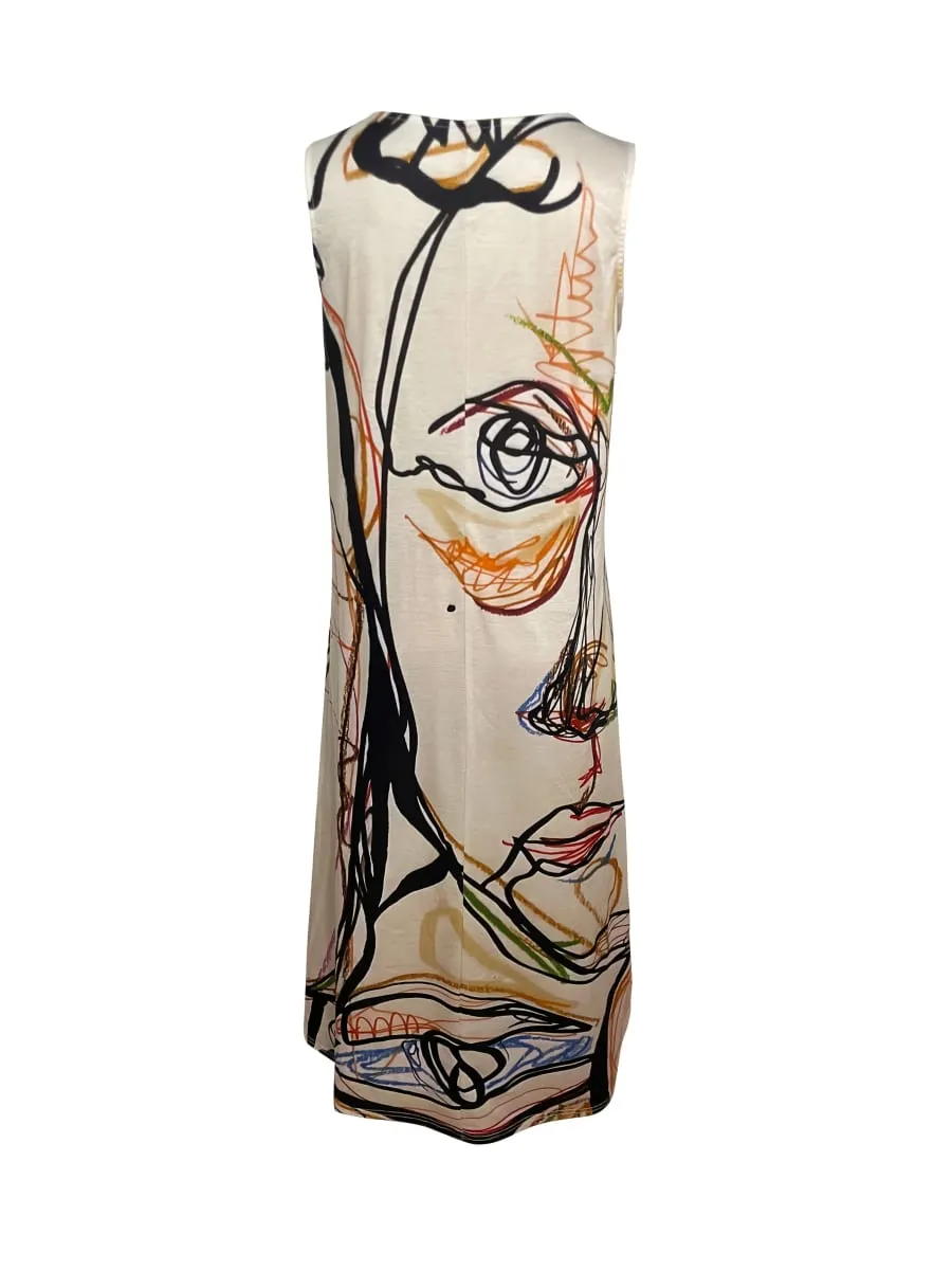 Vintage Floral Printed Women Sleeveless Sundress Summer Loose Casual Beach Long Dress Ladies Bohemia Maxi Dresses Party Vestidos