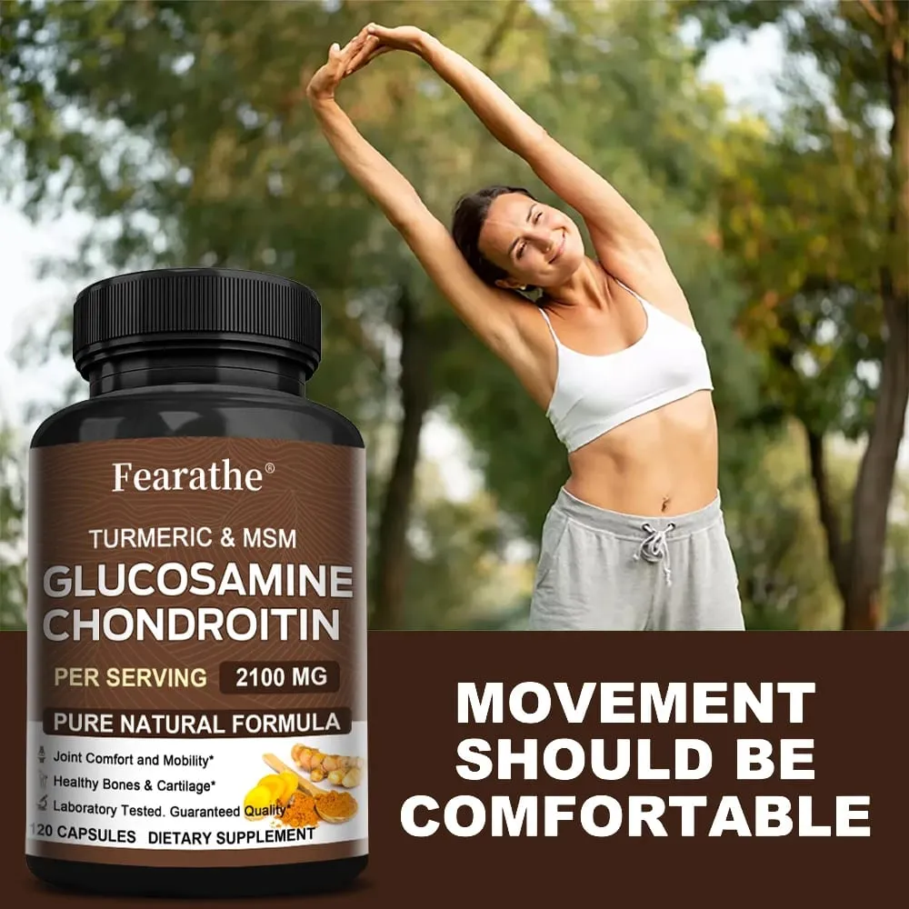 Glucosamine Chondroitin MSM Capsules 2100mg Support Joint Mobility Cartilage Flexibility Health Back & Knee Comfort