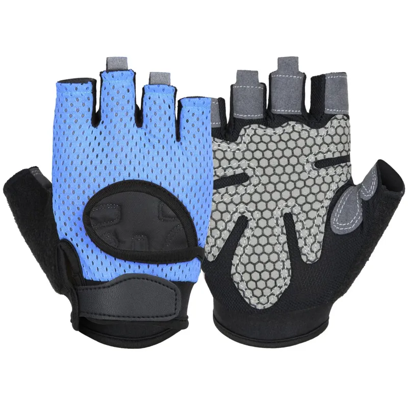 Anti Slip Shock Breathable Half Finger Gloves Breathable Cycling Gloves Fitness Gym Bodybuilding Crossfit Exercise Sports Gloves