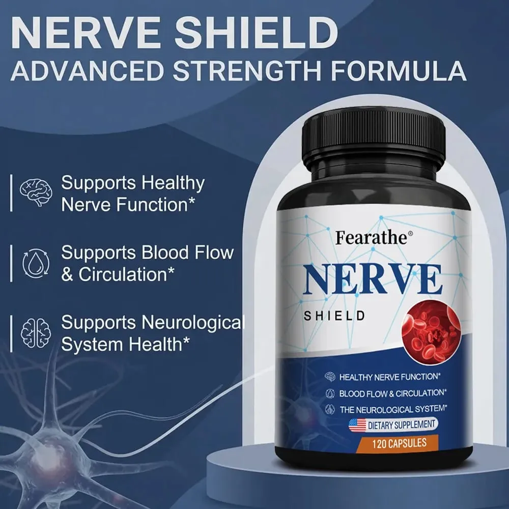 Nerve Support Supplement - B Vitamins Supports Nerve & Brain Function Neurotransmitters Blood Circulation & Joint Health