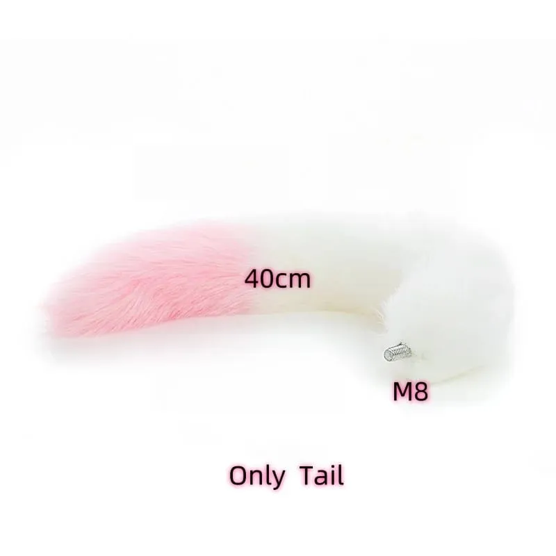 Malý silikonový anální kolík Dildo vaginální kolík s odnímatelným falešným měkkým liščím králičím ocasem pro pár erotických pomůcek s dilatátorem análních korálků