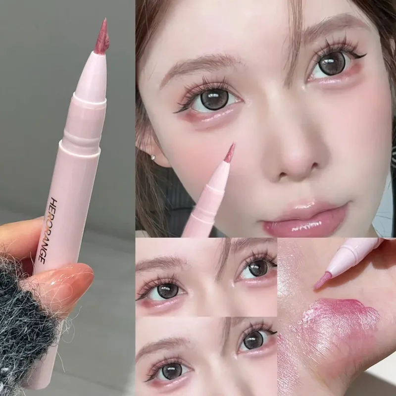 Peachy Pink Brightening Aegyo Sal Pencil Sparkling Highlighter Lying Silkworm Pen Fine Glitter Pearlescent Natural Eye Makeup — image 8