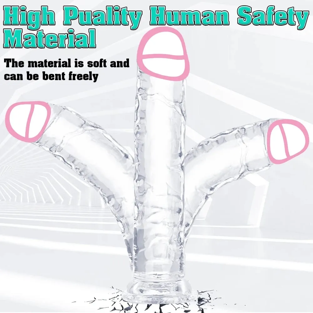 Transparent Big Dick 6 Sizes Realistic Jelly Dildo Soft Vaginal Masturbators Women Gay Penis Anal Sex Toys Suction Cup