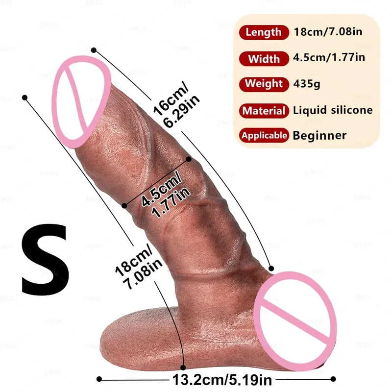 XXL Thick Silicone Dildo with Large Suction Cup Skin-Friendly Soft Silicone Massager Realistic Pore-Level Texture Penis Sex Toy — image 10