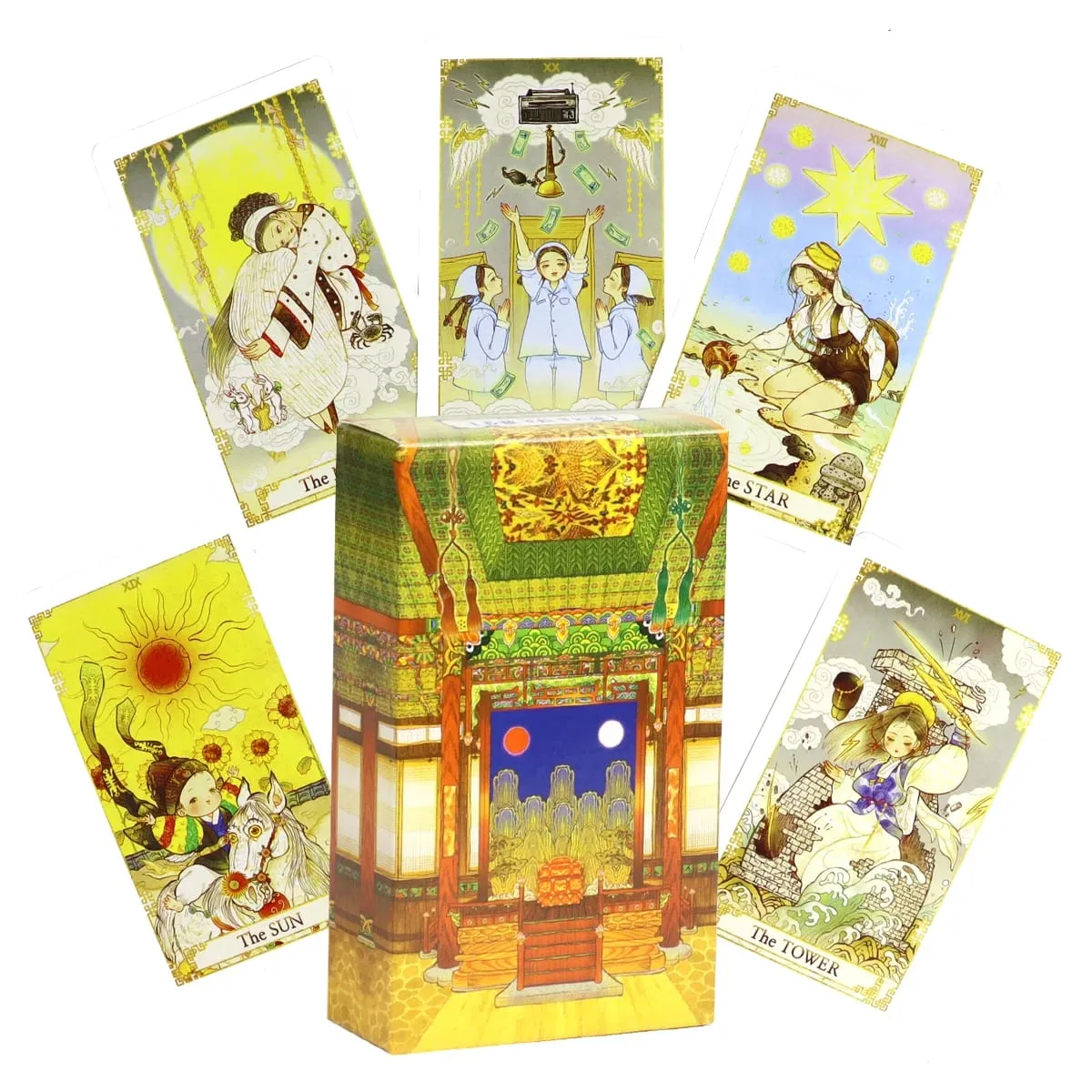 10.3*6cm Fantasy of Korea Tarot Deck 78 Pcs Tarot Cards Drawing Inspiration From Fairy Tales Legends and Folk Stories