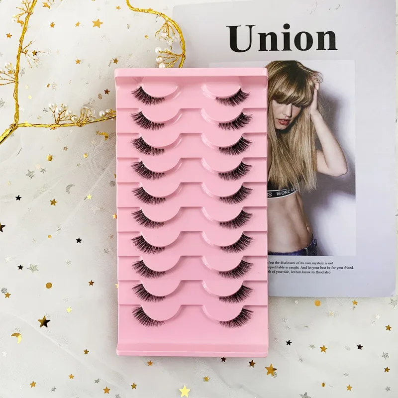 Black Eyelashes 10 Half Lashes Soft Natural Cat Eye Lashes Makeup Tool Extension Fluffy Faux Cils back-to-school season
