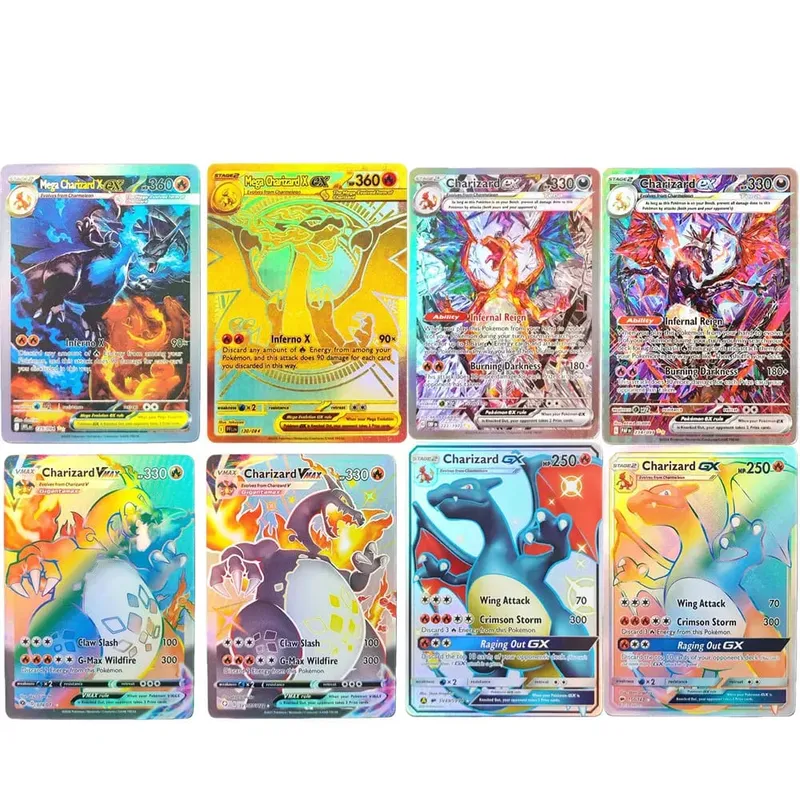 DIY Pokemon Cards Mega Charizard X EX PFL EN 130/094 125/094 Hyper Rare Collectibles PTCG Trading Card
