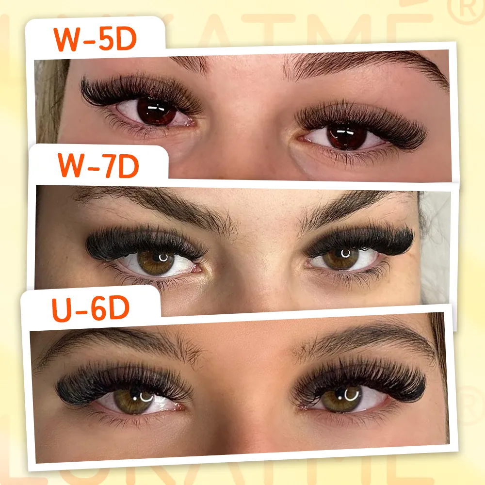 5D 6D 7D W Clover Eyelash Extension Premade Fans 6D U False Eyelash Mega Volume W Shape 5D 6D 7D Lashes 7-15mm U 6D Lash