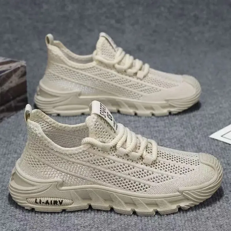 Men's Summer Breathable Anti-Slip Running Shoes Soft Bottom Mesh Upgraded Work Casual Sports Trendy Shoes Hollow out Design