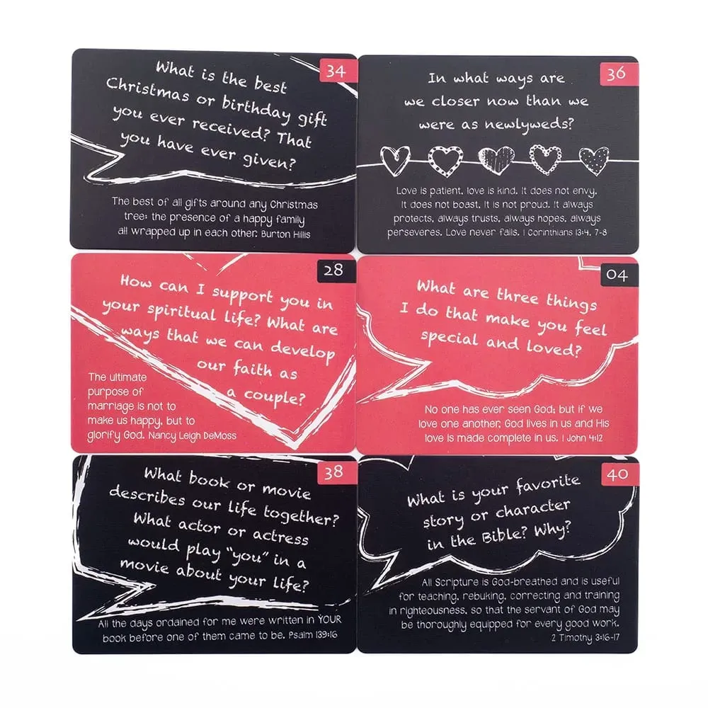 Conversation Starters for Husbands and Wives Couple Game Cards Set for Bedroom Communication and Fun Board Game