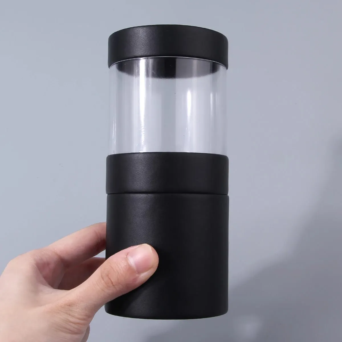 1PCS Black Makeup Brush Holder Transparent Top Storage Case for Cosmetic Brushes