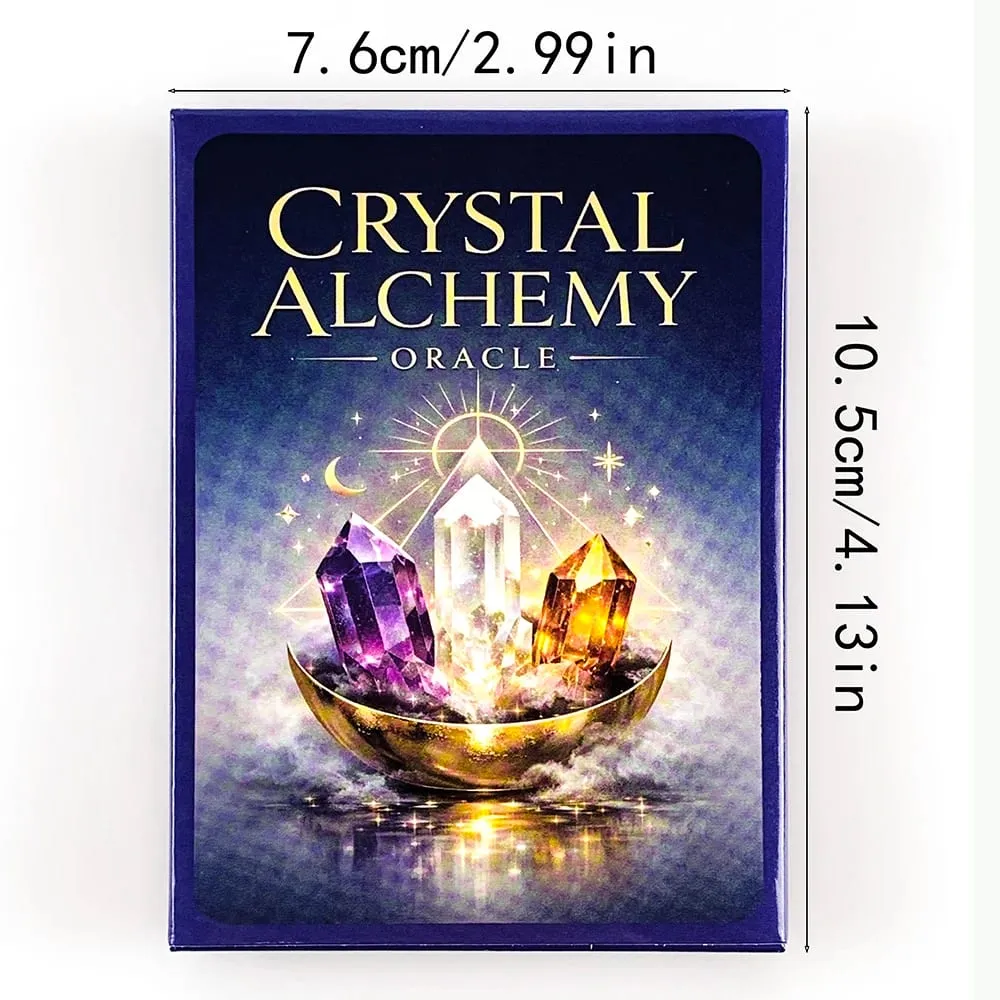 Crystal Alchemy Oracle Cards Divination Deck Crystal Healing Spiritual Guidance Tarot Board Game For Fate Reading Witchcraft