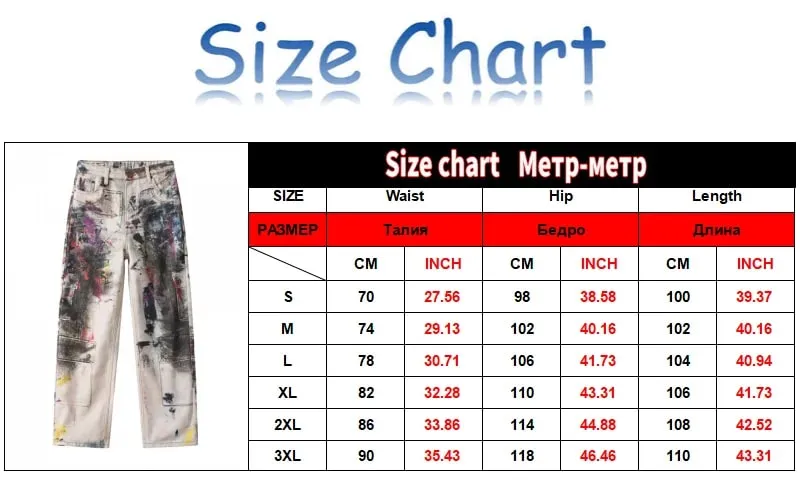 Y2K American New Mens Denim Pants Streetwear Hip Hop Tie Dye Jeans Fashion Harajuku Man Motorcycle Jeans Techwear Pantalon Homme