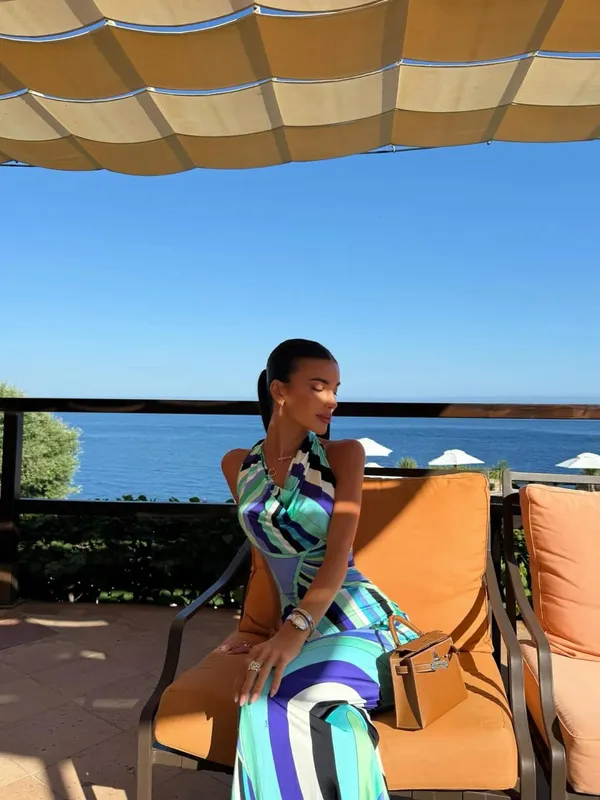 Robe longue imprimée à la mode pour femmes, élégante, sans manches, dos nu, Slim, moulante, Maxi, Chic, Robes de plage, de fête, d'été