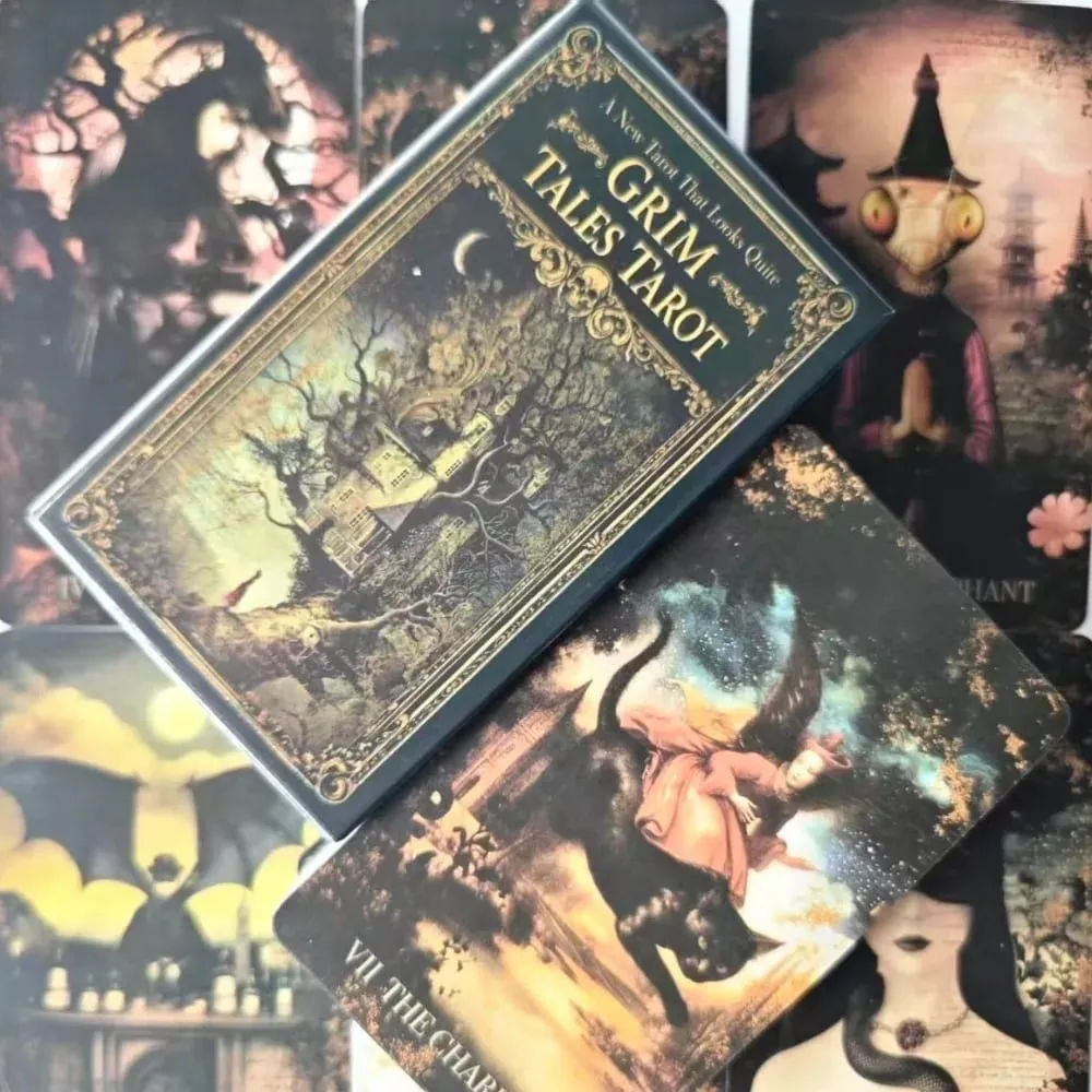 Grim Tales Tarot Deck-10.3*6ซม.78-การ์ดRWS Gothic Fairy Taleการ์ดสำหรับShadowทำงานDark Fantasyภาพประกอบ — image 3