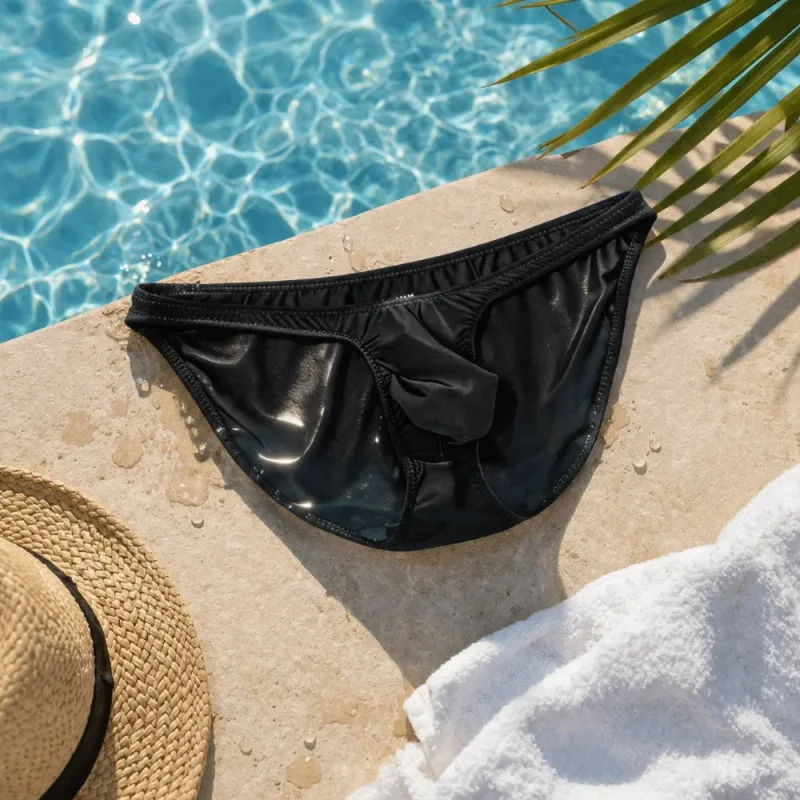 Quick-Dry Ultra-Thin Ice Silk กางเกงชั้นในชายไม่มีรอยต่อชุดชั้นใน U-Pouch ชุดชั้นในกางเกงตาข่าย Travel