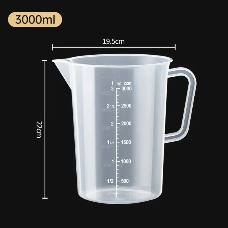 ถ้วยตวงพลาสติกโปร่งใสห้องปฏิบัติการ Beaker สำเร็จการศึกษาของเหลวเหยือกถ้วยครัวเบเกอรี่ทำอาหารการวัดขนาดคอนเทนเนอร์