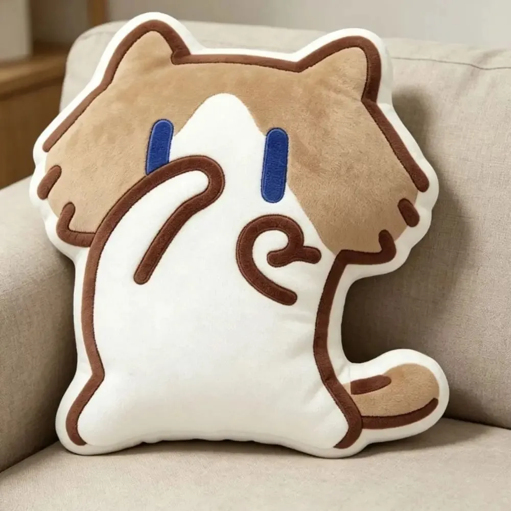 Cute Soft Monthly Salary Cat Plush Sofa Decor Home Ornament Cat Plush Throw Pillow Cartoon Cushion Cat Stuffed Pillow