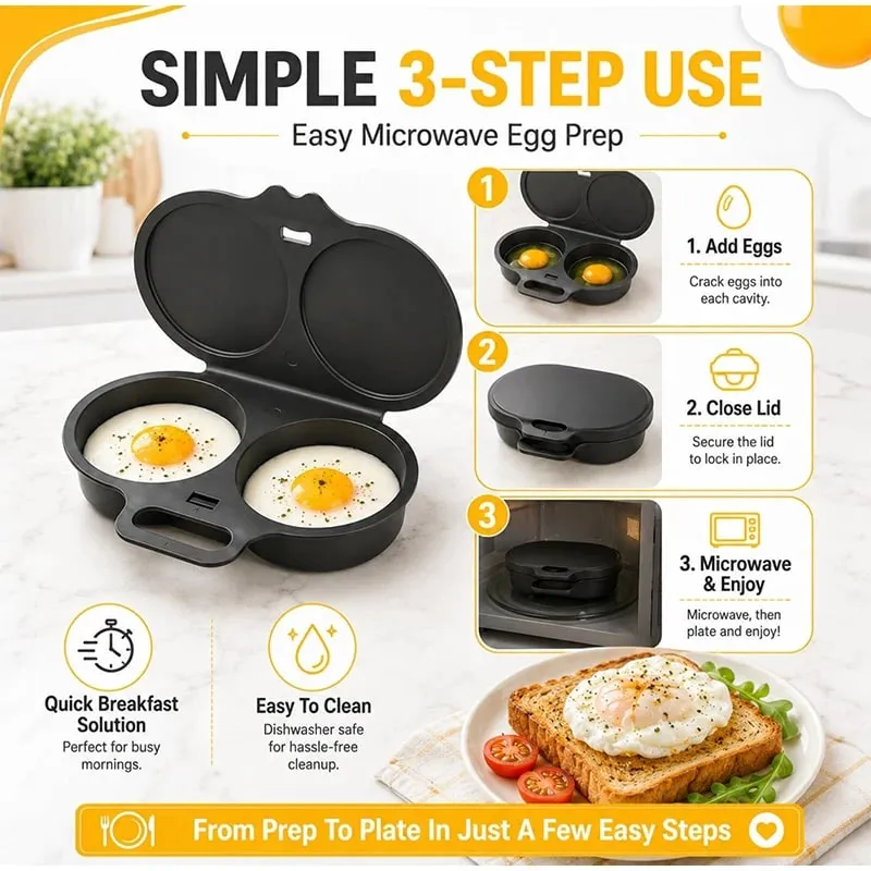 Plastic Microwave Oven Egg Cooking Mold Kitchen Cooking Mold Egg Poacher Kitchen Gadgets Fried Egg Tool Cute Diy Toast Bread