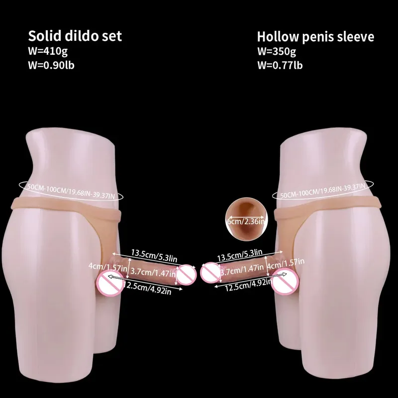 NEW Silicone Solid Hollow Dildo With Thongs Strap-On Penis Sleeve High Elasticity Cock Extender T-Back For Adult 18+ Men Sex Toy