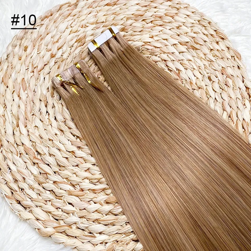 High Quality Tape Hair Extensions Full Ends Straight Hair 18-30 Inch Double Sided Adhesive Tape in Different Colors