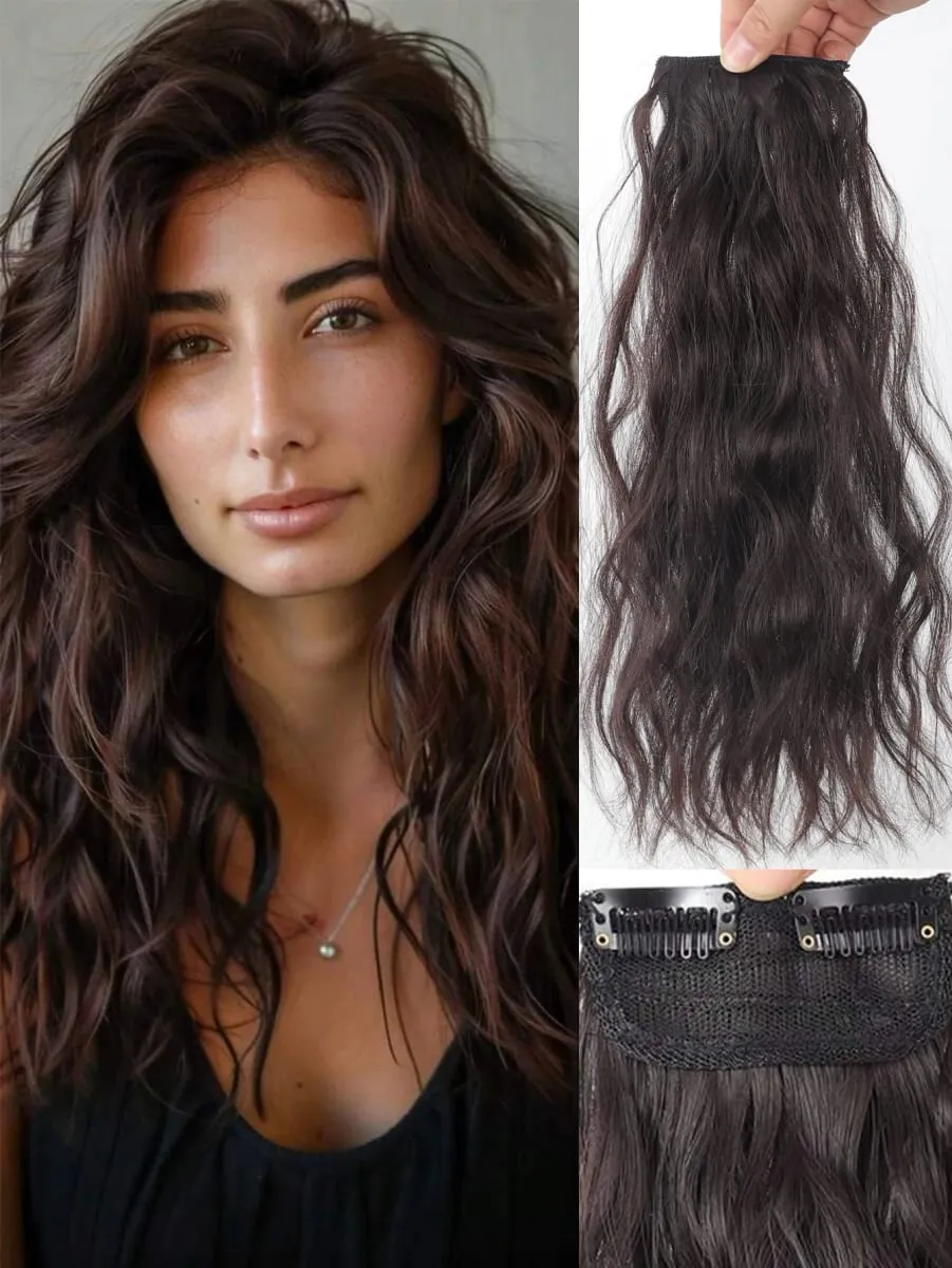 Women Water Wave Extensions Clip In Hair Extensions Invisible Synthetic Wig Piece Suitable Thinning Hair Increase Hair Volume — image 9