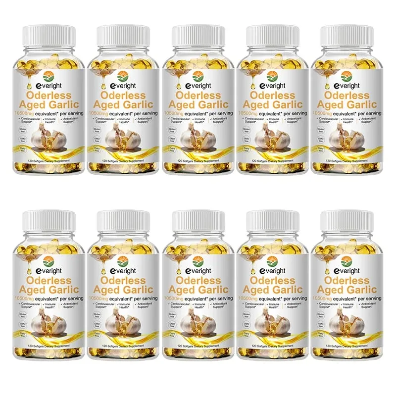 Aged Garlic Extract Capsules – Odorless Formula with Magnesium Chromium B1 & B9 – Supports Immune Heart & Cardiovascular Heal