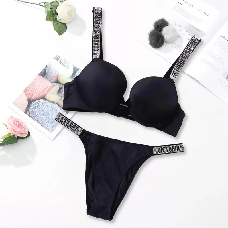 Women's Lingerie Set Sexy Breathable Soft Versatile Shapewear V Sexy Lingerie Bra and Panty Set Push Up Classic