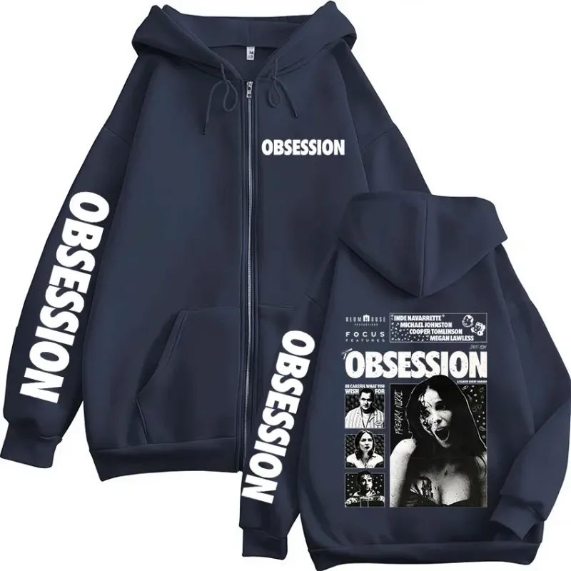 Horror Movie Obsession Nikki Zipper Hoodies Men's Women Casual Gothic Loose Long Sleeves Zip Up Hooded Sweatshirts Jackets Coats