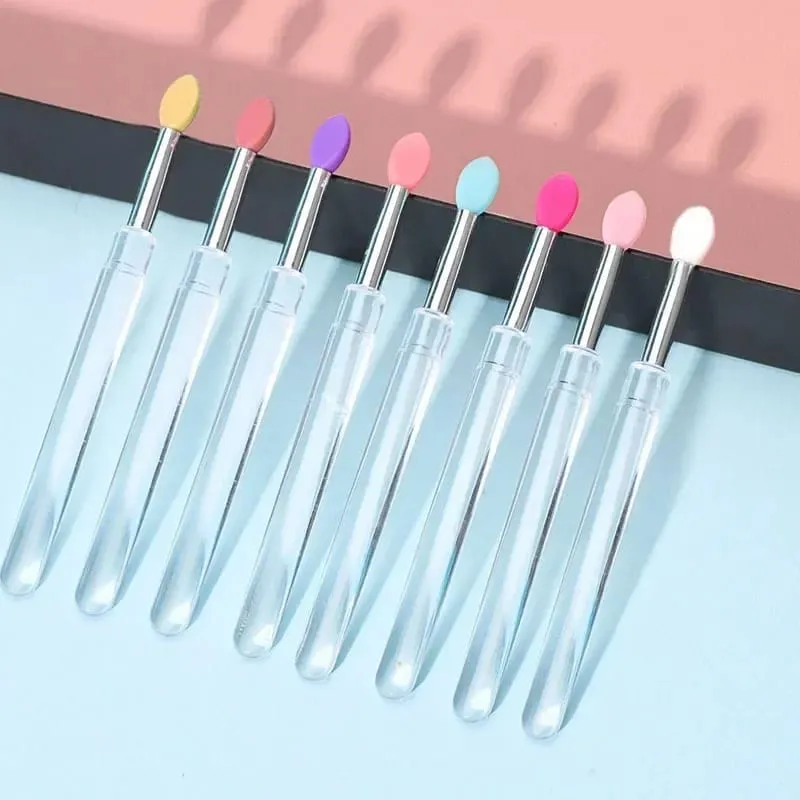 3/5/10Pcs Soft Silicone Lipstick Brush Lip Stick Applicator Portable Clear Handle Clean Microbrush Lipgloss Beauty Tool