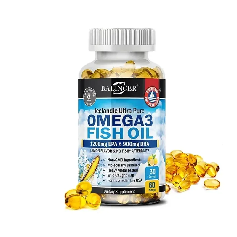 Fish Oil Omega 3 Contains EPA 1200mg & DHA 900mg - for Joints Eyes Cognitive Supplement Non-GMO Gluten Free — image 11