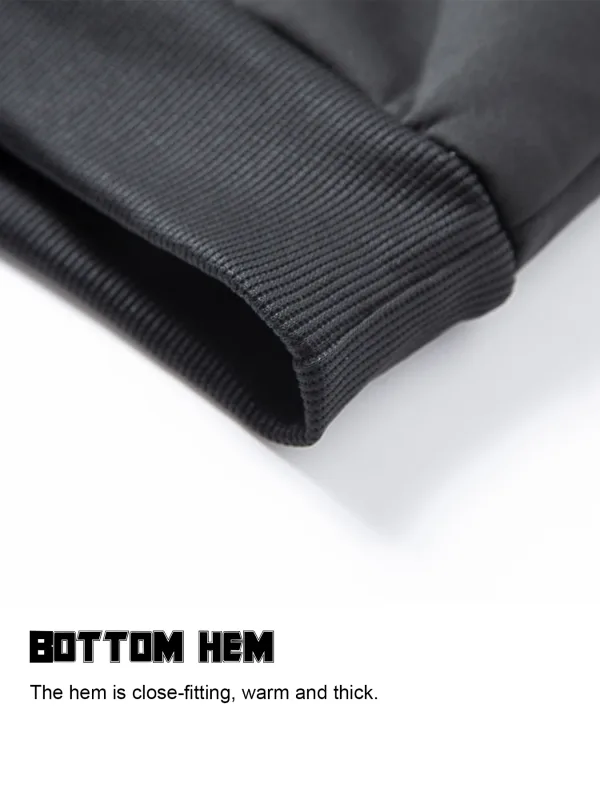 Winter Lambswool Hoodies Thicken Warm Windproof Sweatshirts Print Hooded Pullover Loose Men Women Winter Hoodies Black