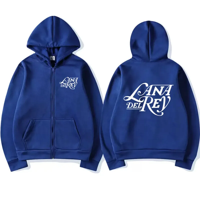 Lana Del Rey Logo graphique sweat à capuche avec fermeture éclair hommes femmes Vintage surdimensionné sweat zippé mode polaire vestes à capuche Streetwear — image 14