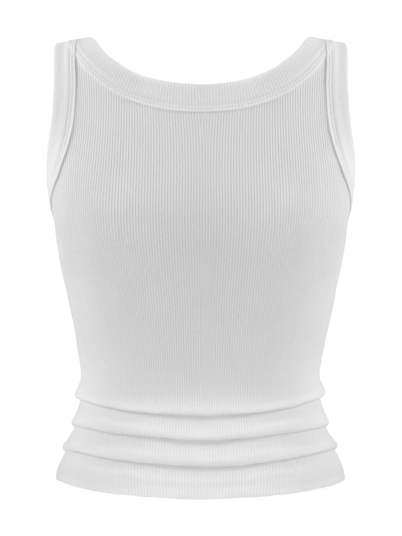 Womens O-Neck Ribbed Cotton Tank Top Slim Bodycon Sleeveless Summer Soft Breathable Basic Vest Casual Wear Daily Undershirt Tops
