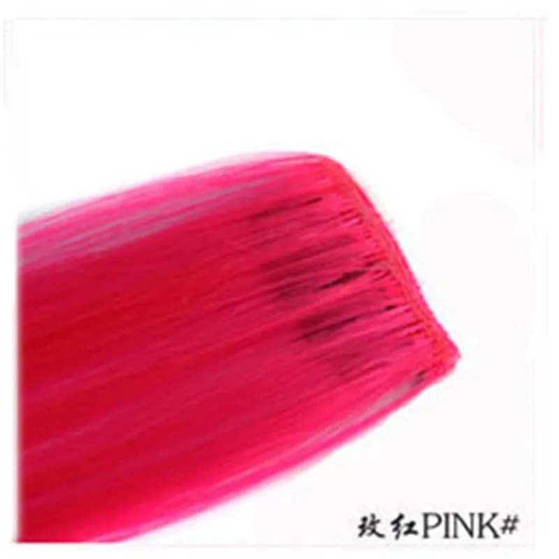 1Pc Ombre Color Clip In Hair Extension Heat Resistant Synthetic Hair Piece Colored Braids Hair Extensions Women Party Cosplay