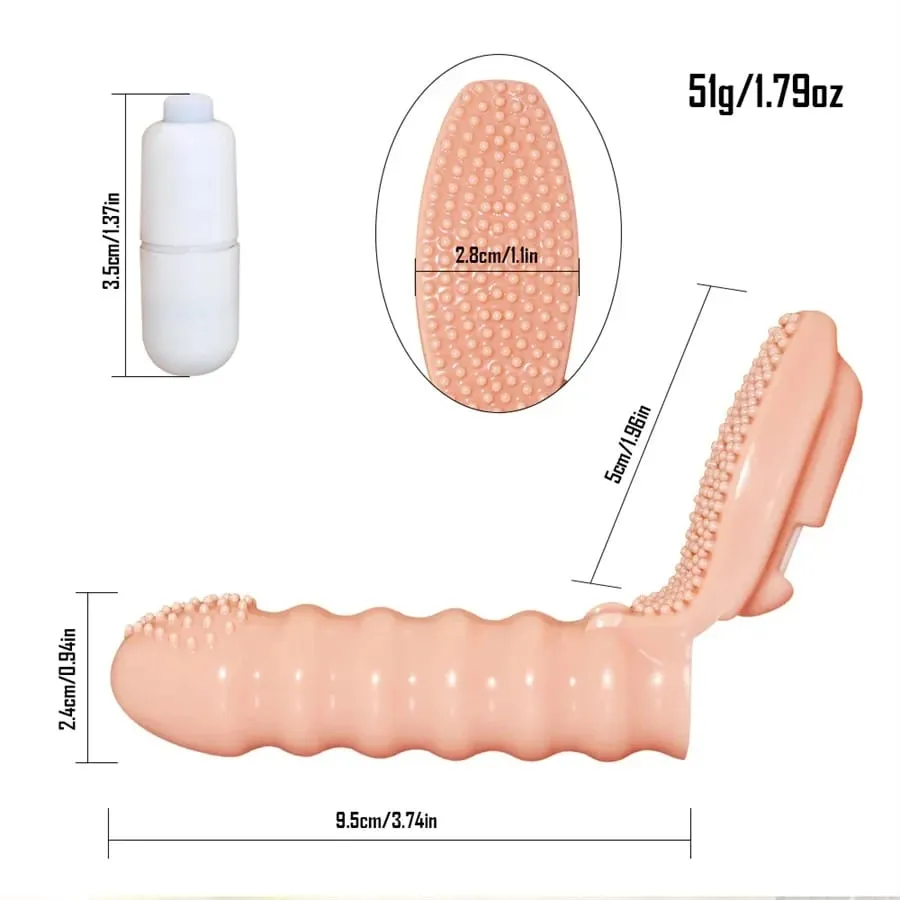 Couples Clitoral Vagina Finger G Spot Vibrator Stimulator Massager Finger Sleeve Adult Games Erotic Sex Toys For Women Men — image 5