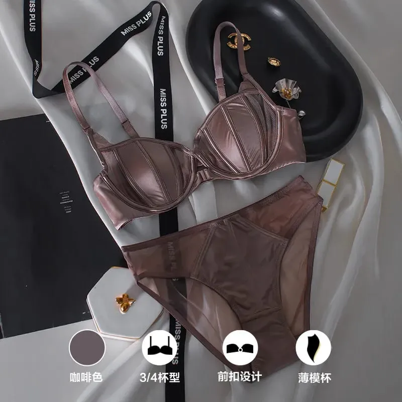 French Lace Front Buckle Back Beauty Brassiere Women Seamless Light Thin Non Wire Minimize Bust Invisible Daily Lingerie 32-38AB