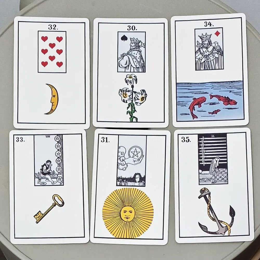 The New York Lenormand Deck – 9*6cm Historical 36-Card Divination Deck Vintage Style Cartomancy Cards Double-embossed