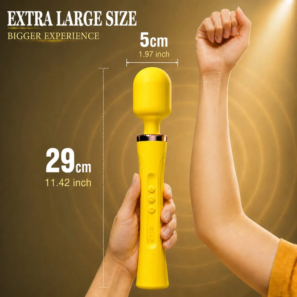 29 cm Büyük AV Değnek Vibratör Süper Güçlü Şarj Edilebilir Silikon Yetişkin Kadınlar için Seks Oyuncak Güçlü Titreşim Kişisel Masaj