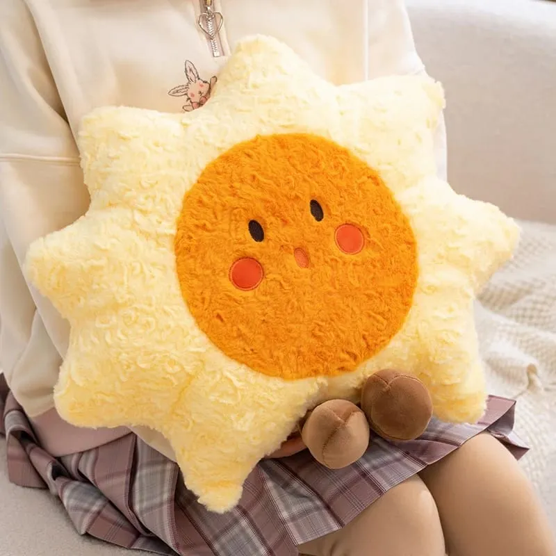 45cm Cute Plush Home Decorative Cushion Pillow Stuffed Sun Moon Plushies Huggable Sleep Pillow Girl Gift