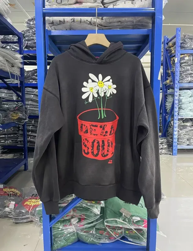 25FW Washed Grey SAINT Hoodies Men Woman Oversize Streetwear Damaged Hooded Pullovers Graphic Print Sweatshirts