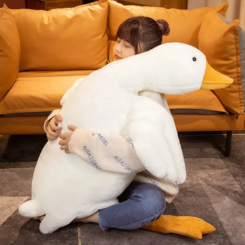 90/130/160/190cm plush baby goose stuffed animal throw pillow for large sofa for bedtime companionship plush pillow as a gift
