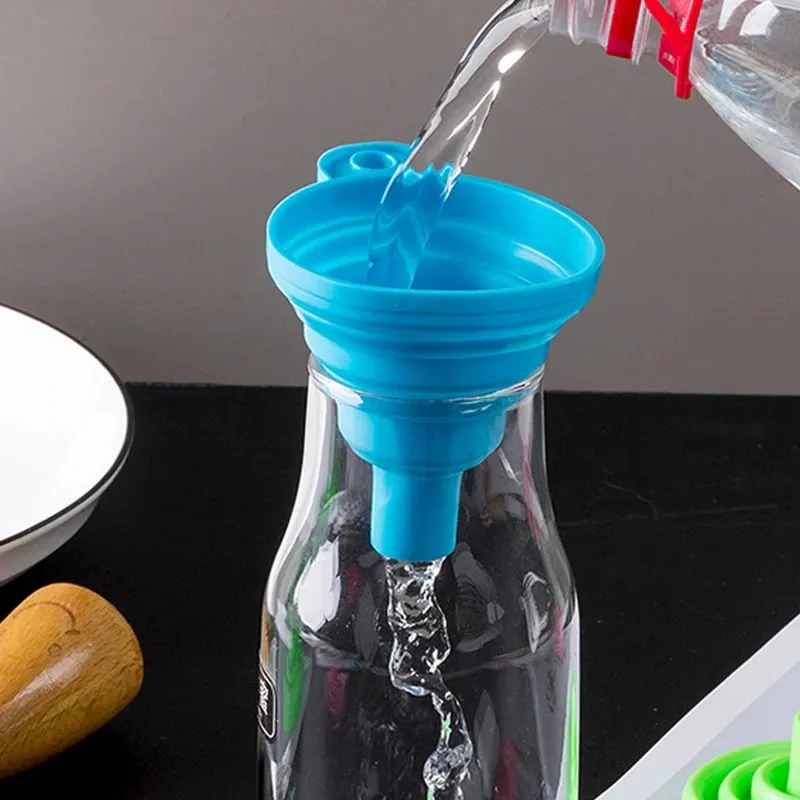 Silicone Funnel Gel Foldable Collapsible Fill Hopper S/L para sa Kitchen Jar Bottle Feeder Wine Auto Engine Oil Petrol Transfer — image 6