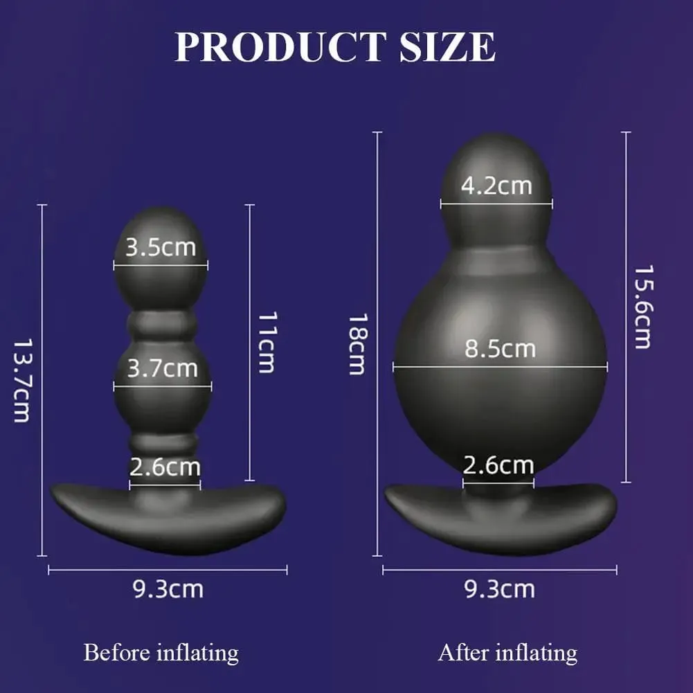 Massageador de próstata masculino com controle remoto sem fio, plugue anal inflável com 10 modos de vibração, plugue anal para expansão anal, brinquedo sexual — image 5