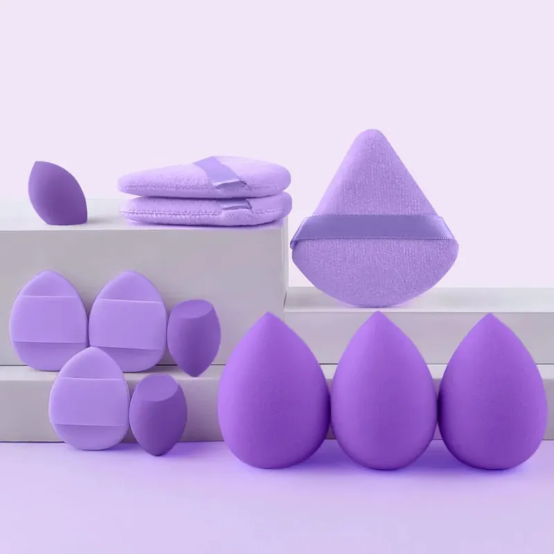 12Pieces Portable Makeup Sponge Set Portable Foundation Cosmetic Puff for Face Concealer Mixing Beauty Sponge Liquid Cream Power — image 8