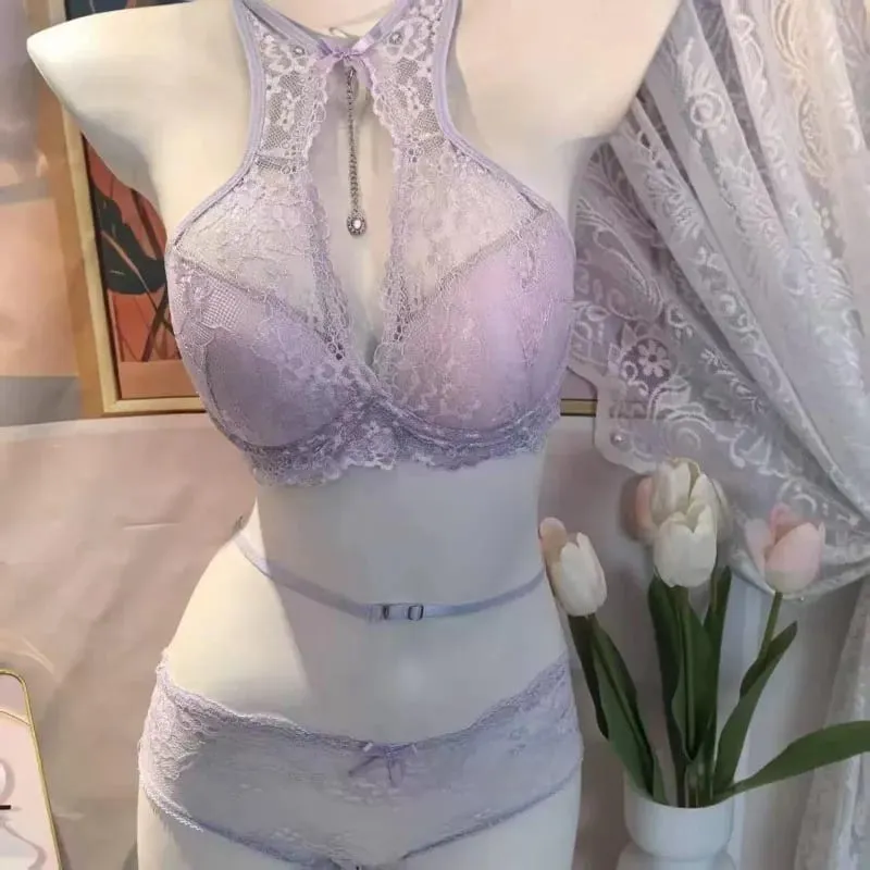 Elegant French Lingerie for Women Small Bust Wireless Lace Bralette Push Up Effect No Underwire Thin Straps Comfort Everyday